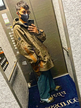 「スケボー」｜「アイテム（ジャケット/アウター）」を使った、keiさん（メンズ・168cm）の冬コーディネート
