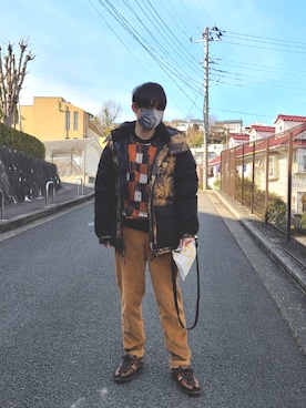 「Champion（チャンピオン）のアイテム（バッグ）」を使った、kojiriさん（メンズ・174cm）の冬コーディネート