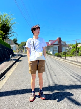 「Champion（チャンピオン）のアイテム（バッグ）」を使った、kojiriさん（メンズ・174cm）の夏コーディネート