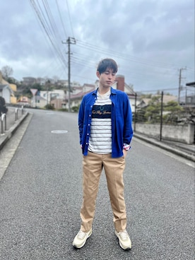 「FRED PERRY（フレッドペリー）のアイテム（Tシャツ/カットソー）」を使った、kojiriさん（メンズ・174cm）の冬コーディネート
