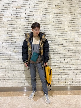 「tk.TAKEO KIKUCHI」｜「アイテム（ダウンジャケット/コート）」を使った、kojiriさん（メンズ・174cm）の冬コーディネート