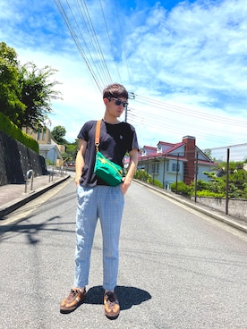「ポールスミス」｜「アイテム（スラックス）」を使った、kojiriさん（メンズ・174cm）の夏コーディネート