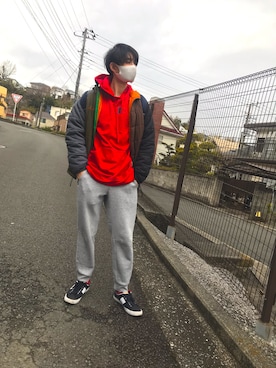 「ジム」｜「アイテム（ジャケット/アウター）」を使った、kojiriさん（メンズ・174cm）の冬コーディネート
