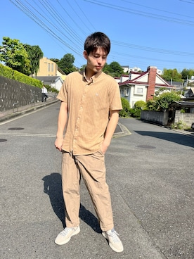 「PLST（プラステ）のアイテム」を使った、kojiriさん（メンズ・174cm）の春コーディネート