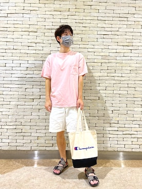 「Champion（チャンピオン）のアイテム（バッグ）」を使った、kojiriさん（メンズ・174cm）の夏コーディネート