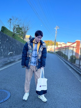 「Champion（チャンピオン）のアイテム（バッグ）」を使った、kojiriさん（メンズ・174cm）の冬コーディネート