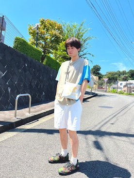 「Champion（チャンピオン）のアイテム（スニーカー）」を使った、kojiriさん（メンズ・174cm）の夏コーディネート
