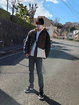 「Champion（チャンピオン）のアイテム（バッグ）」を使った、kojiriさん（メンズ・174cm）の春コーディネート
