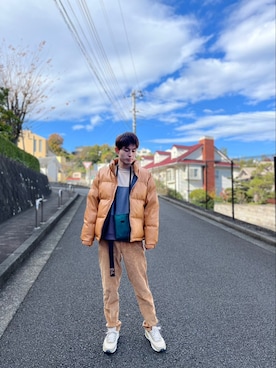 「tk.TAKEO KIKUCHI」｜「アイテム（ダウンジャケット/コート）」を使った、kojiriさん（メンズ・174cm）の冬コーディネート