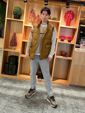 「アイテム（ダウンベスト）」を使った、kojiriさん（メンズ・174cm）の秋コーディネート