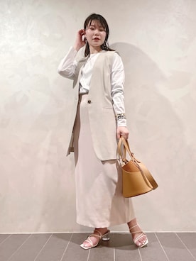 「ナチュラルスタイル」｜「アイテム（アクセサリー）」を使った、misakiさん（レディース・153cm）の春コーディネート