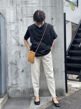 「マスタード」｜「アイテム（スウェットパンツ）」を使った、ayaさん（レディース・159cm）の秋コーディネート