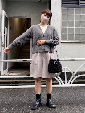 「重ね着ベストシーズン」｜「アイテム（トートバッグ）」を使った、ayaさん（レディース・159cm）の秋コーディネート