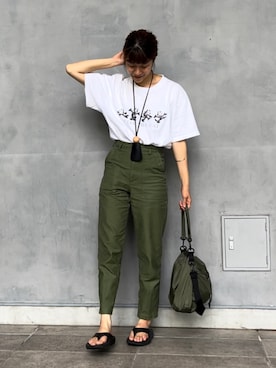 「THE SHINZONE（ザ　シンゾーン）のアイテム（パンツ）」を使った、ayaさん（レディース・159cm）の夏コーディネート