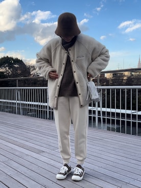 「ほめられ本命コーデ」｜「アイテム（ブルゾン）」を使った、ayaさん（レディース・159cm）の冬コーディネート