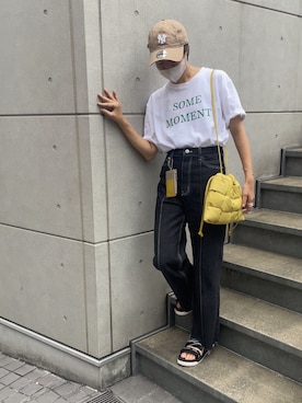 「キャップ女子」｜「アイテム（財布/小物）」を使った、ayaさん（レディース・159cm）の秋コーディネート