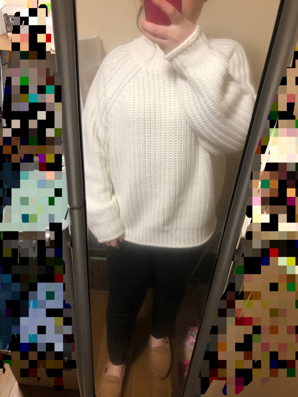 「カジュアルコーデ、プチプラコーデ、GU」｜「GUのアイテム（その他パンツ、ブラック系）」を使った、amimama0610yuki1207さん（レディース・144cm）の冬コーディネートの1枚目の写真