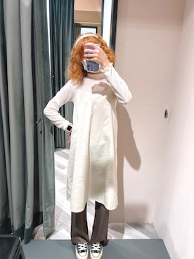 「アイテム（チュニック、ホワイト系）」を使った、yameiiiさん（レディース・155cm）の夏コーディネート