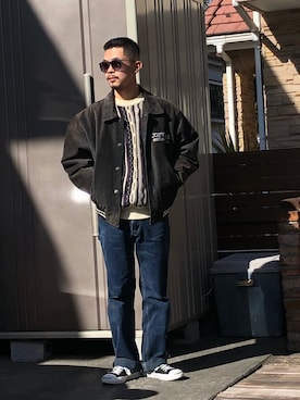 「CONVERSE（コンバース）のアイテム（ジャケット/アウター）」を使った、ytnk0408さん（メンズ・163cm）の冬コーディネート