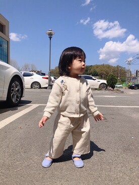 「VICTORIA（ヴィクトリア）のアイテム」を使った、kikumkさん（キッズ・80cm）の春コーディネート