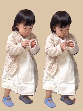 「VICTORIA（ヴィクトリア）のアイテム」を使った、kikumkさん（キッズ・80cm）の春コーディネート