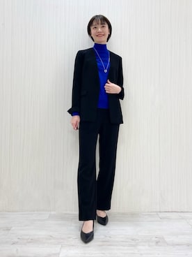 「マイベストコーデ2022」｜「アイテム（スーツジャケット）」を使った、kanaeさん（レディース・166cm）の冬コーディネート