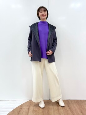 「インディヴィ」｜「アイテム（その他アウター）」を使った、kanaeさん（レディース・166cm）の冬コーディネート