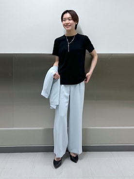 「アイテム（スーツジャケット、グリーン系）」を使った、kanaeさん（レディース・166cm）の冬コーディネート