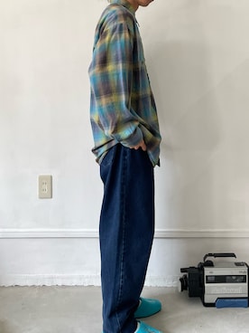 「VINTAGE（ヴィンテージ）のアイテム（サンダル）」を使った、becci_nethnicさん（メンズ・165cm）の春コーディネート