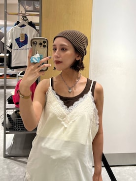 「アイテム（アクセサリー）」を使った、Uiさん（レディース・158cm）の夏コーディネート