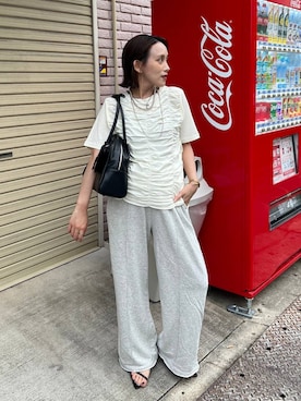 「アイテム（スウェットパンツ）」を使った、Uiさん（レディース・158cm）の夏コーディネート