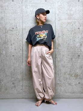 「アイテム（キャップ）」を使った、Uiさん（レディース・158cm・20代）の夏コーディネート