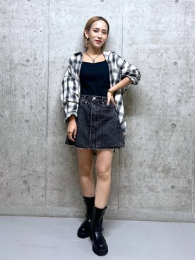 「アイテム（アクセサリー、グレー系）」を使った、Uiさん（レディース・158cm）の夏コーディネート