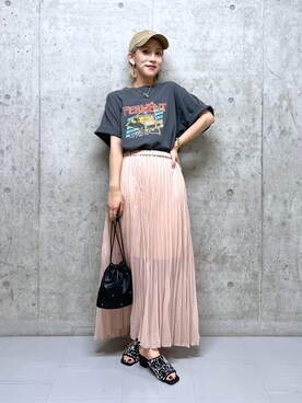「アイテム（キャップ）」を使った、Uiさん（レディース・158cm・20代）の夏コーディネート
