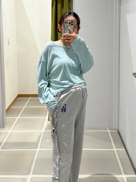 「アイテム（スウェットパンツ）」を使った、Uiさん（レディース・158cm・20代）の夏コーディネート