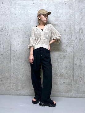 「アイテム（キャップ）」を使った、Uiさん（レディース・158cm・20代）の春コーディネート
