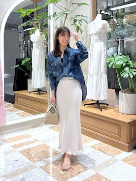 「大人カジュアルコーデ」｜「アイテム（スカート）」を使った、mamiさん（レディース・161cm）の夏コーディネート