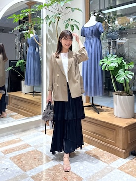 「アイテム（テーラードジャケット）」を使った、mamiさん（レディース・161cm）の夏コーディネート