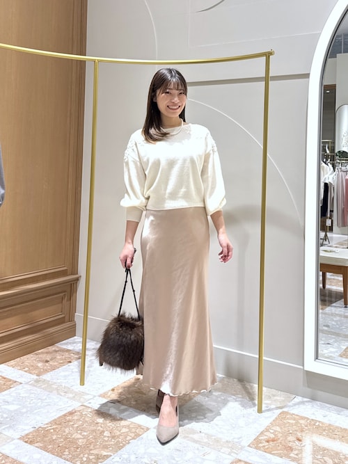 La boutique BonBon つやつやサテンロングナロースカート セール】【今すぐお届け！・4サイズ展開】つやつやサテンロングナロー