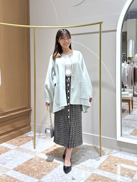 「アイテム（ノーカラーコート）」を使った、mamiさん（レディース・161cm）の秋コーディネート