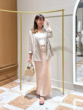 「アイテム（テーラードジャケット）」を使った、mamiさん（レディース・161cm）の夏コーディネート
