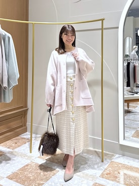 「アイテム（ノーカラーコート）」を使った、mamiさん（レディース・161cm）の秋コーディネート