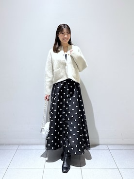 「アイテム（キャミソール、ブラック系）」を使った、mamiさん（レディース・161cm）の冬コーディネート