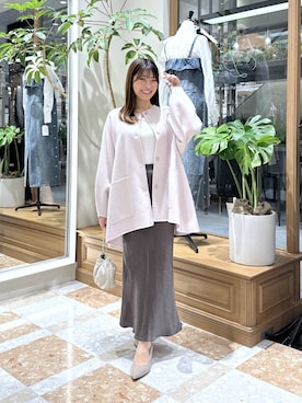 「アイテム（ノーカラーコート）」を使った、mamiさん（レディース・161cm）の秋コーディネート