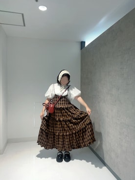 「アイテム（ヘアバンド）」を使った、miさん（レディース・156cm）の秋コーディネート