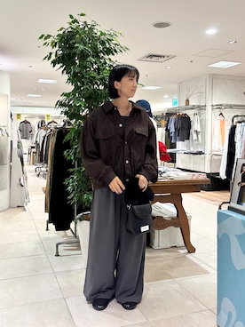 「アイテム（デニムジャケット、ブラウン系）」を使った、tamaizmmmさん（レディース・165cm）の秋コーディネート