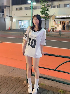 「Onitsuka Tiger（オニツカタイガー）のアイテム」を使った、sasaminさん（レディース・170cm）の夏コーディネート