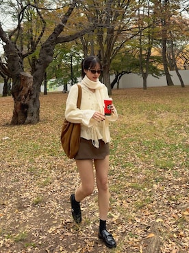 「アイテム（ローファー）」を使った、sasaminさん（レディース・170cm）の秋コーディネート