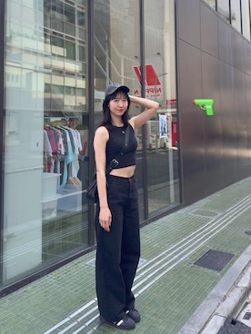 「アイテム（キャップ）」を使った、sasaminさん（レディース・170cm）の夏コーディネート