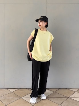 「ベーシック/トラッド」｜「アイテム（スウェットパンツ）」を使った、TSUKADAさん（レディース・148cm）の夏コーディネート